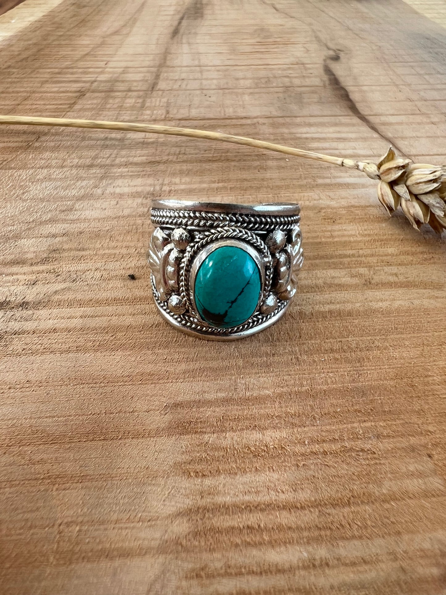 Ring Turquoise Large - Zilver