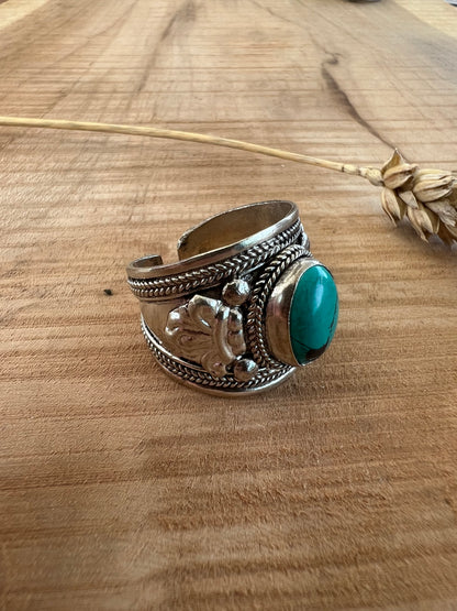 Ring Turquoise Large - Zilver