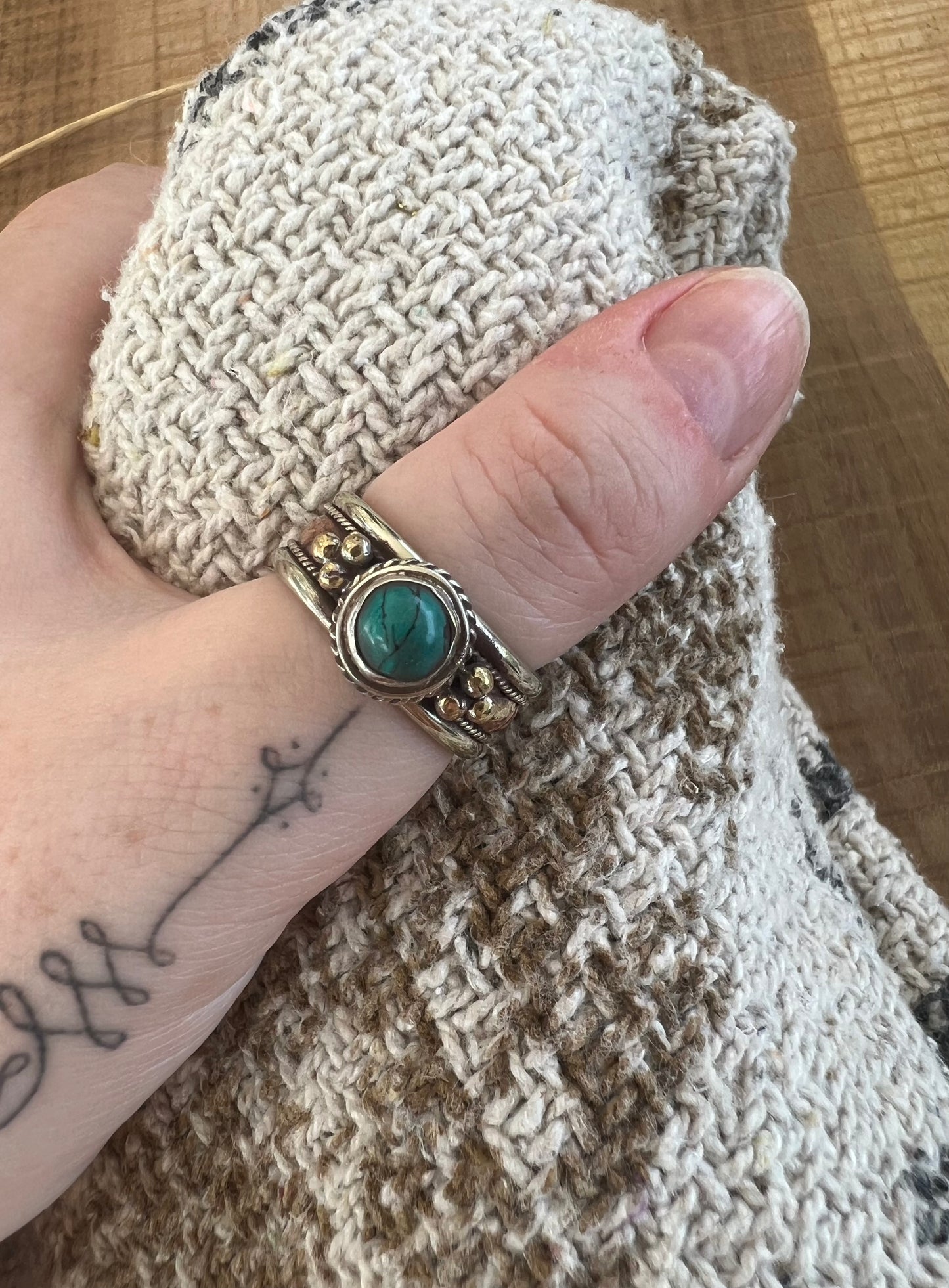 Ring Turquoise Small - Zilver / Koper