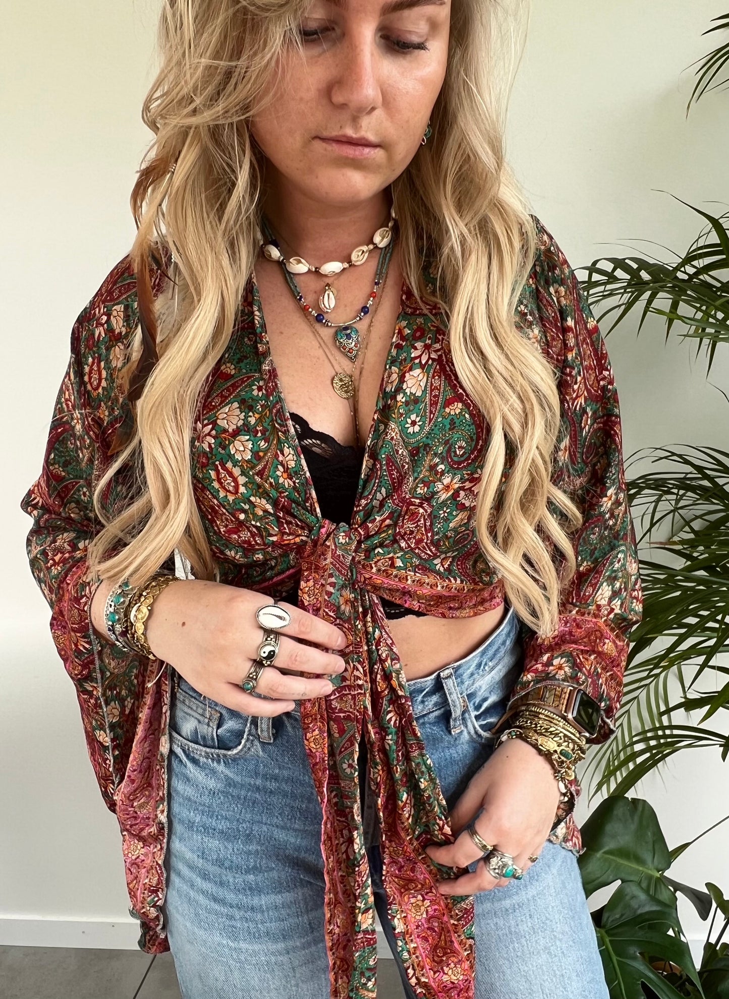 Wrap top Paisley Rood / Groen