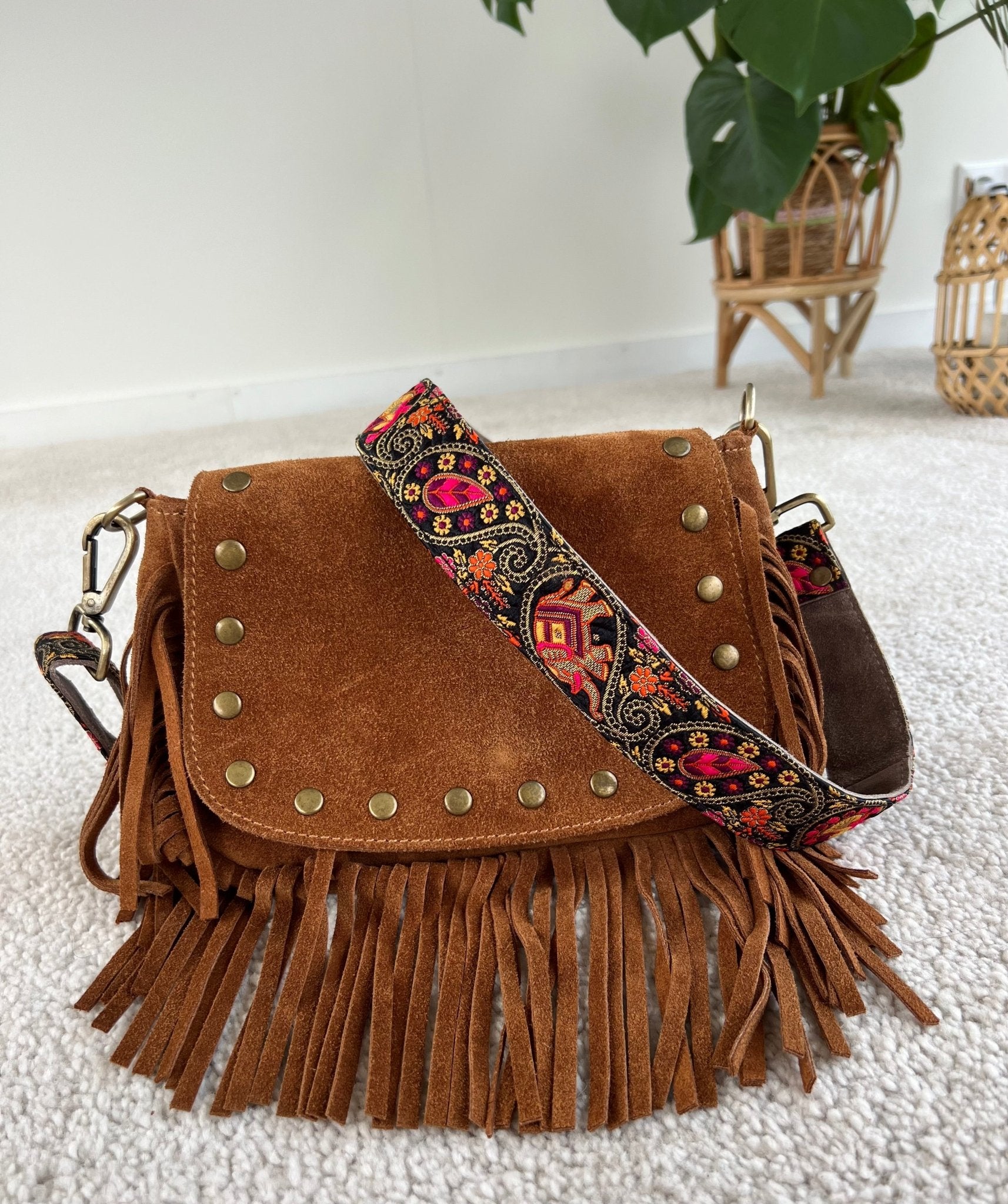 Bag Strap Flores - Zwart / Multicolor - Corazón Boutique