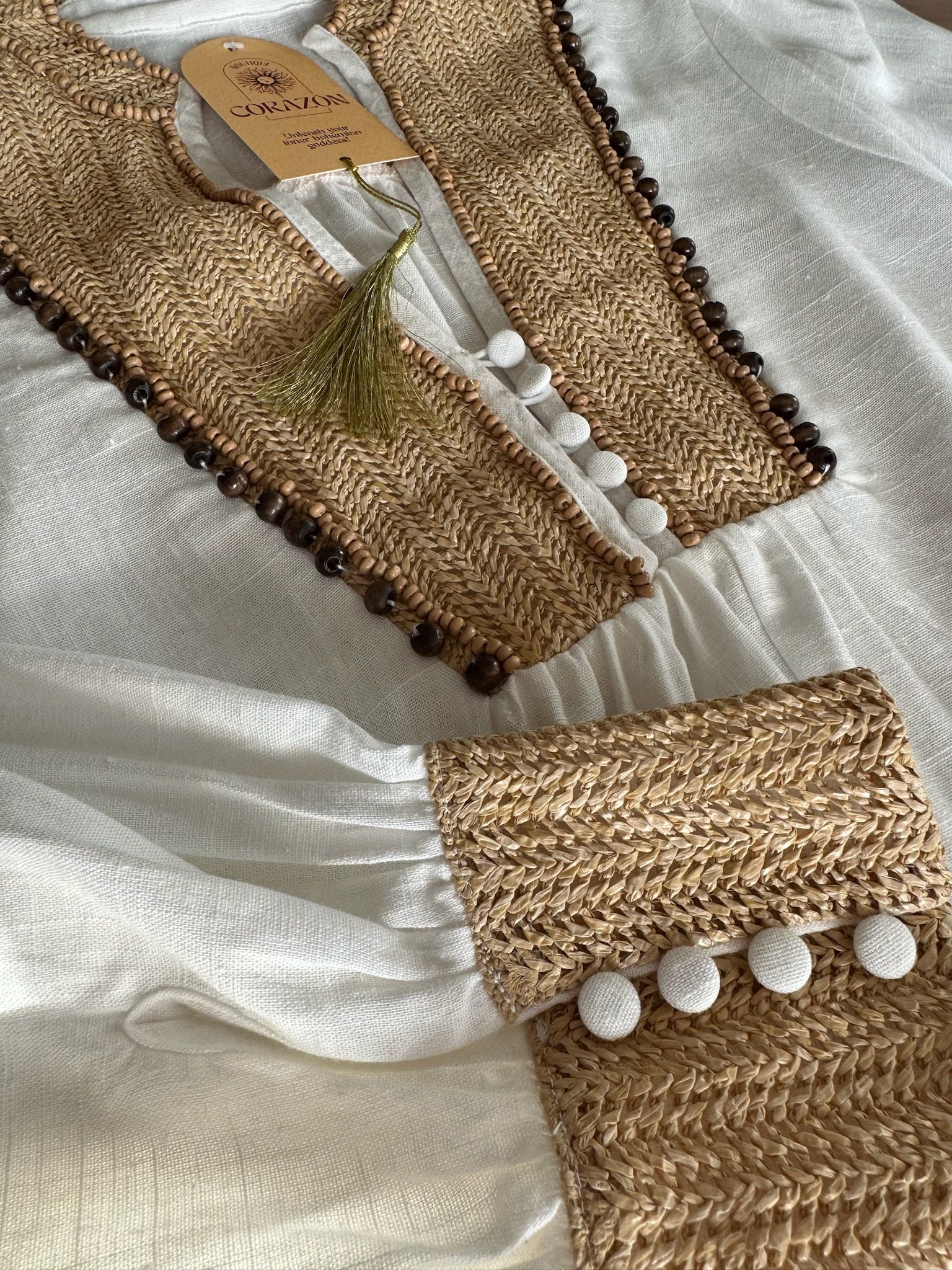 Blouse Raffia - Wit - Corazón Boutique