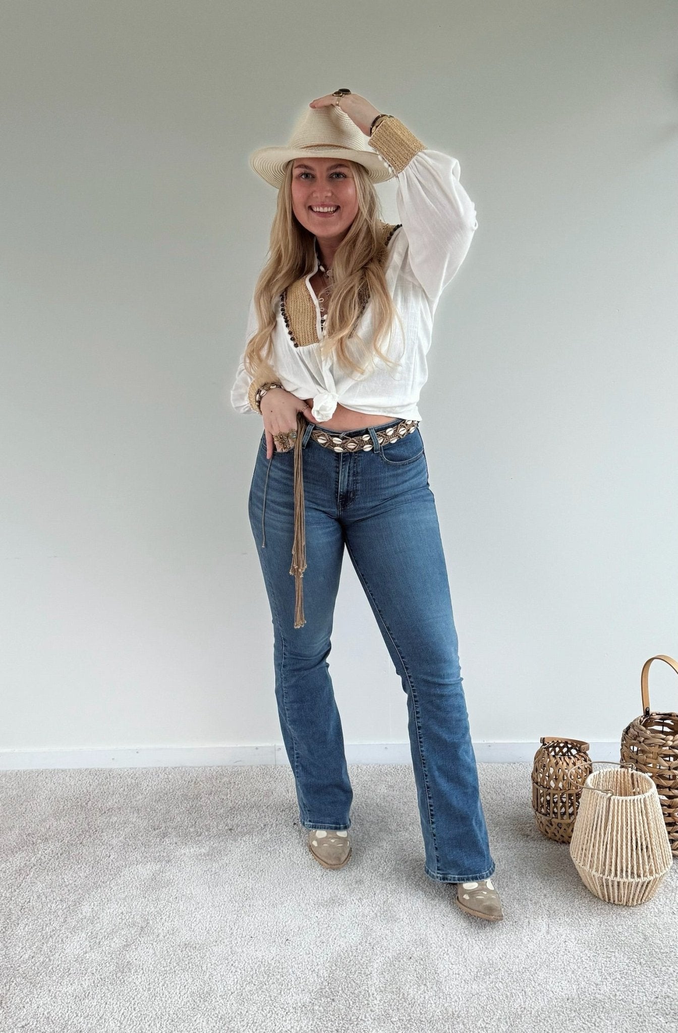 Blouse Raffia - Wit - Corazón Boutique