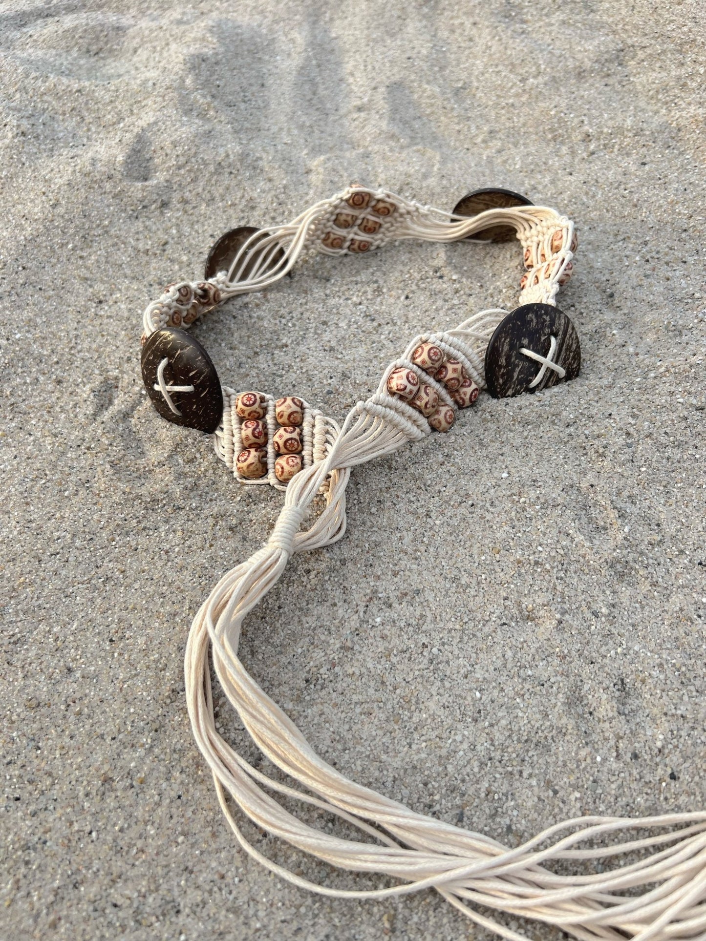 Heupriem Macramé Beads - Ecru - Corazón Boutique