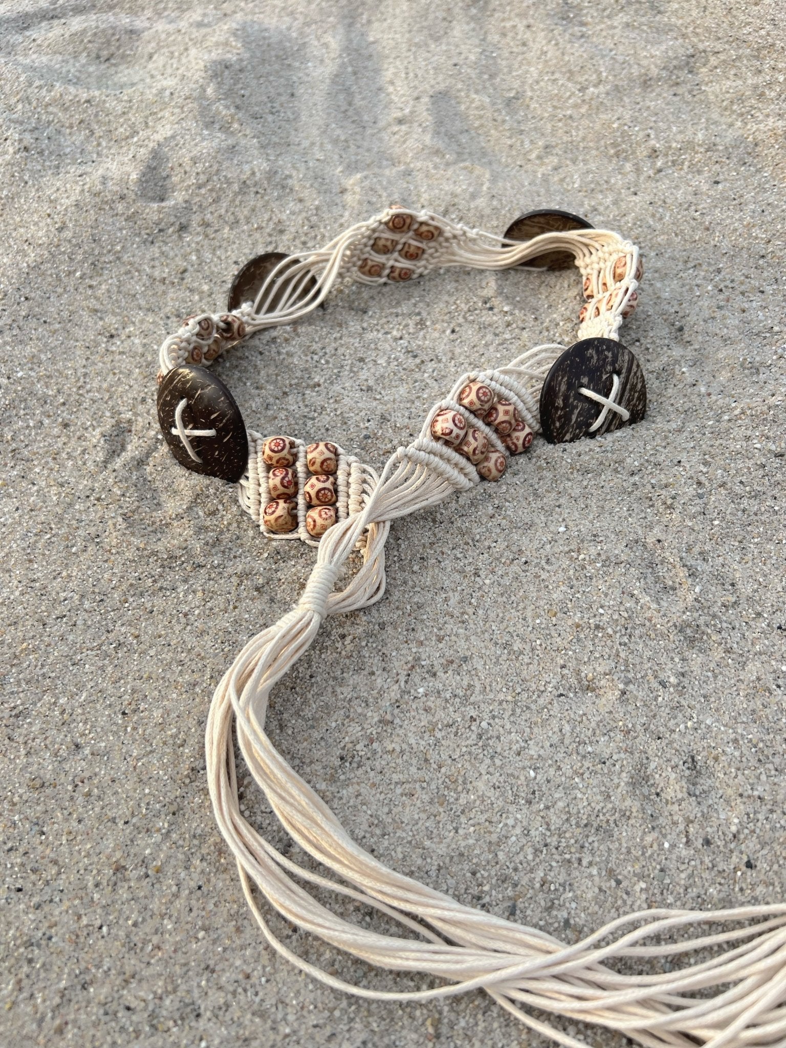 Heupriem Macramé Beads - Ecru - Corazón Boutique