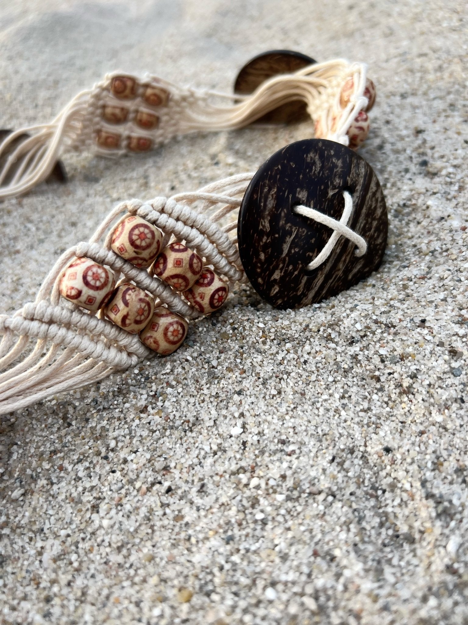 Heupriem Macramé Beads - Ecru - Corazón Boutique