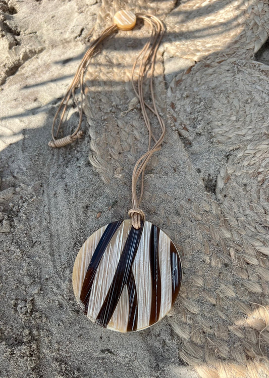 Lange ketting Zebra - Beige/bruin - Corazón Boutique