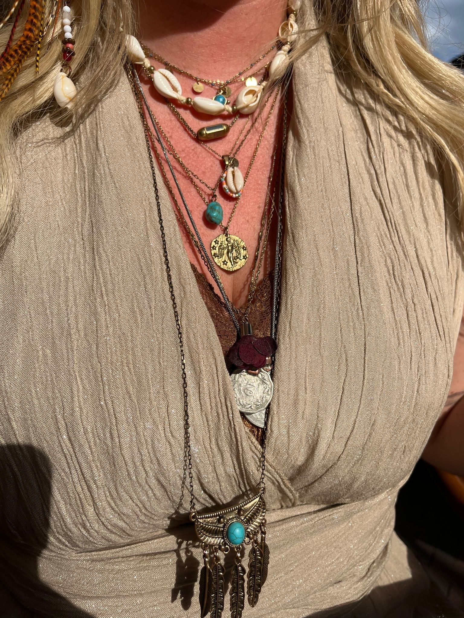Maxi jurk Eón - Beige - Corazón Boutique