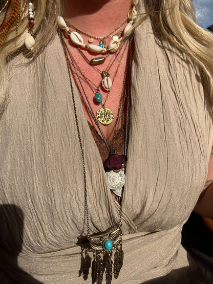 Maxi jurk Eón - Beige - Corazón Boutique
