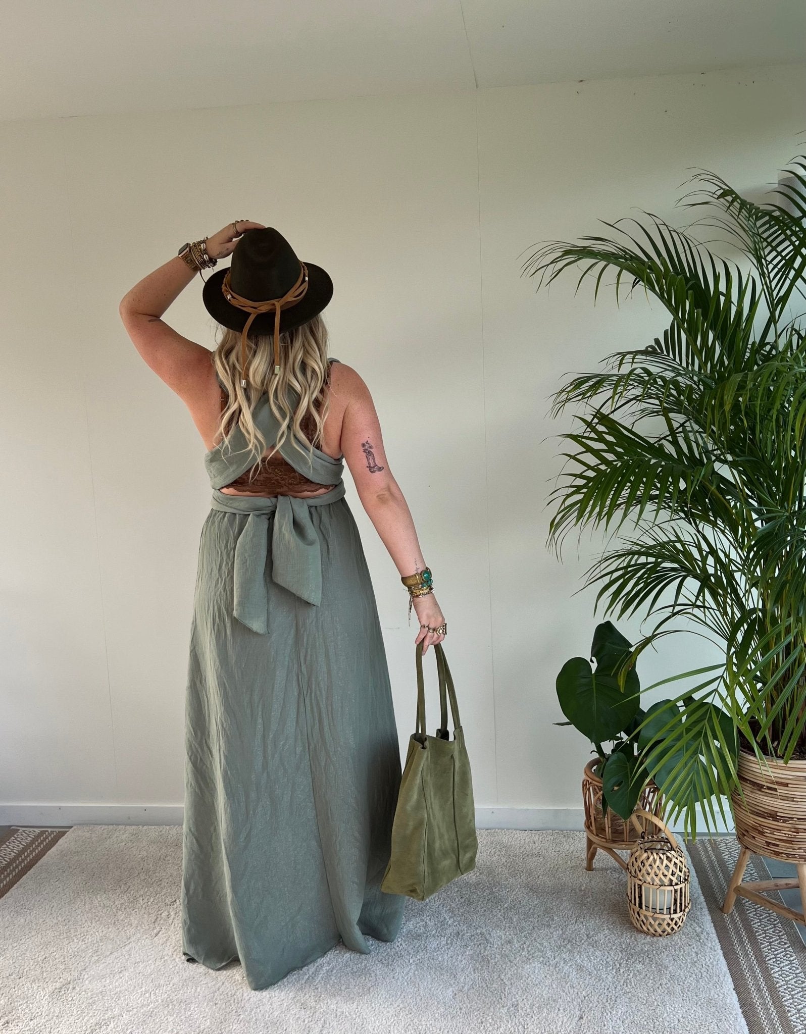 Maxi jurk Eón - Khaki - Corazón Boutique