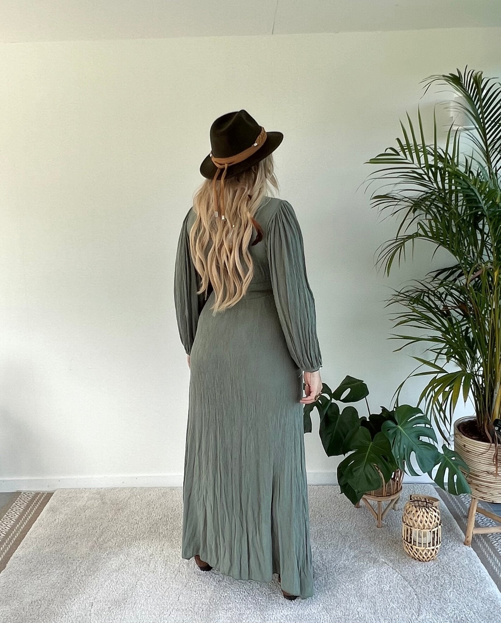 Maxi jurk Mellow - Khaki - Corazón Boutique