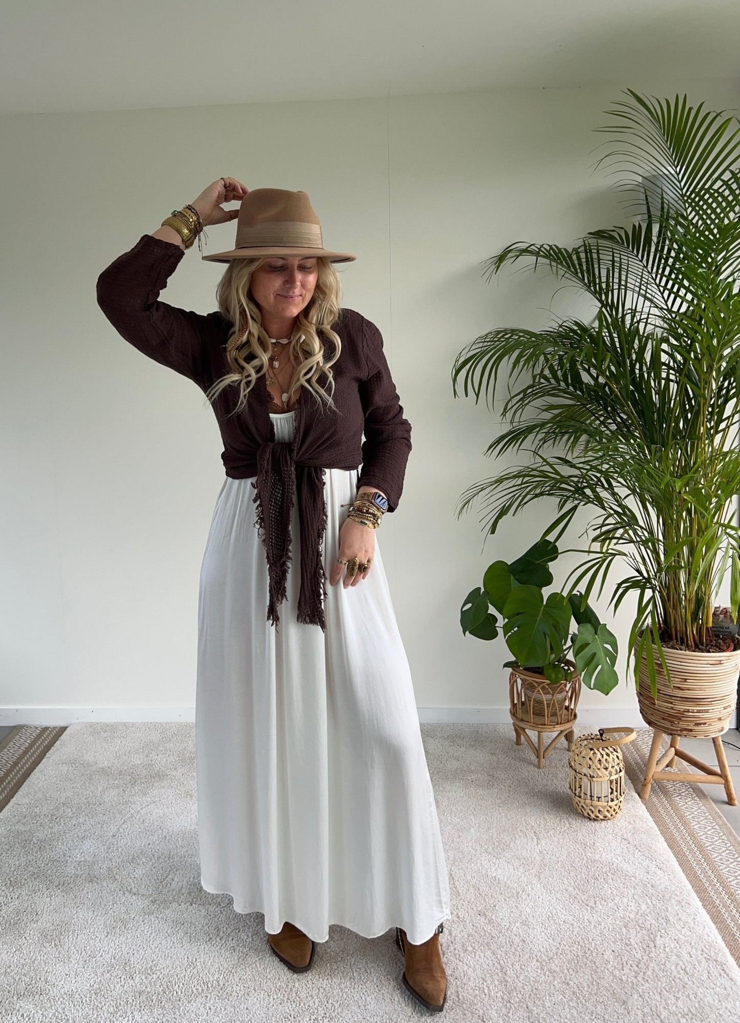 Maxi jurk Vanna - Ecru - Corazón Boutique