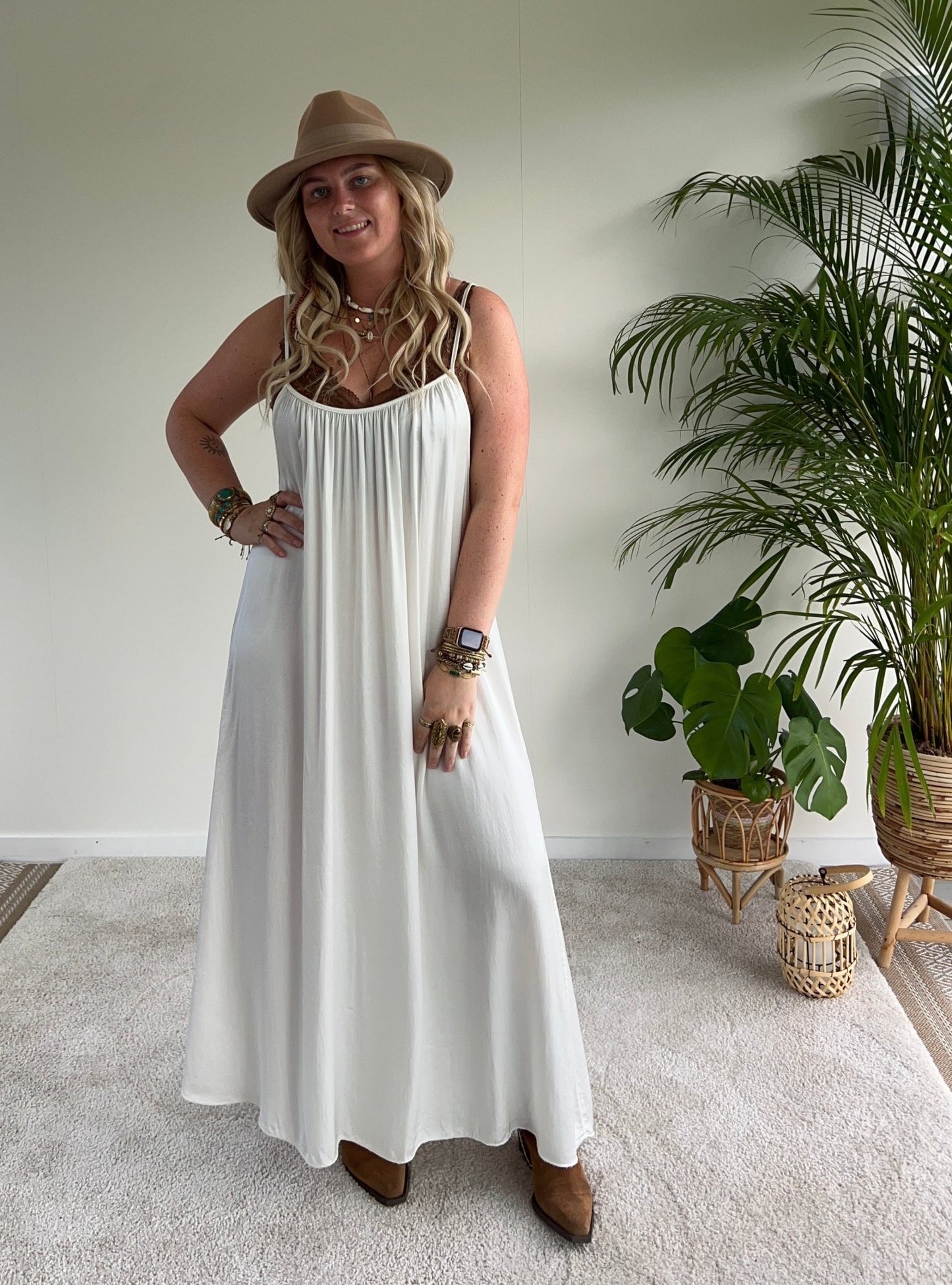 Maxi jurk Vanna - Ecru - Corazón Boutique