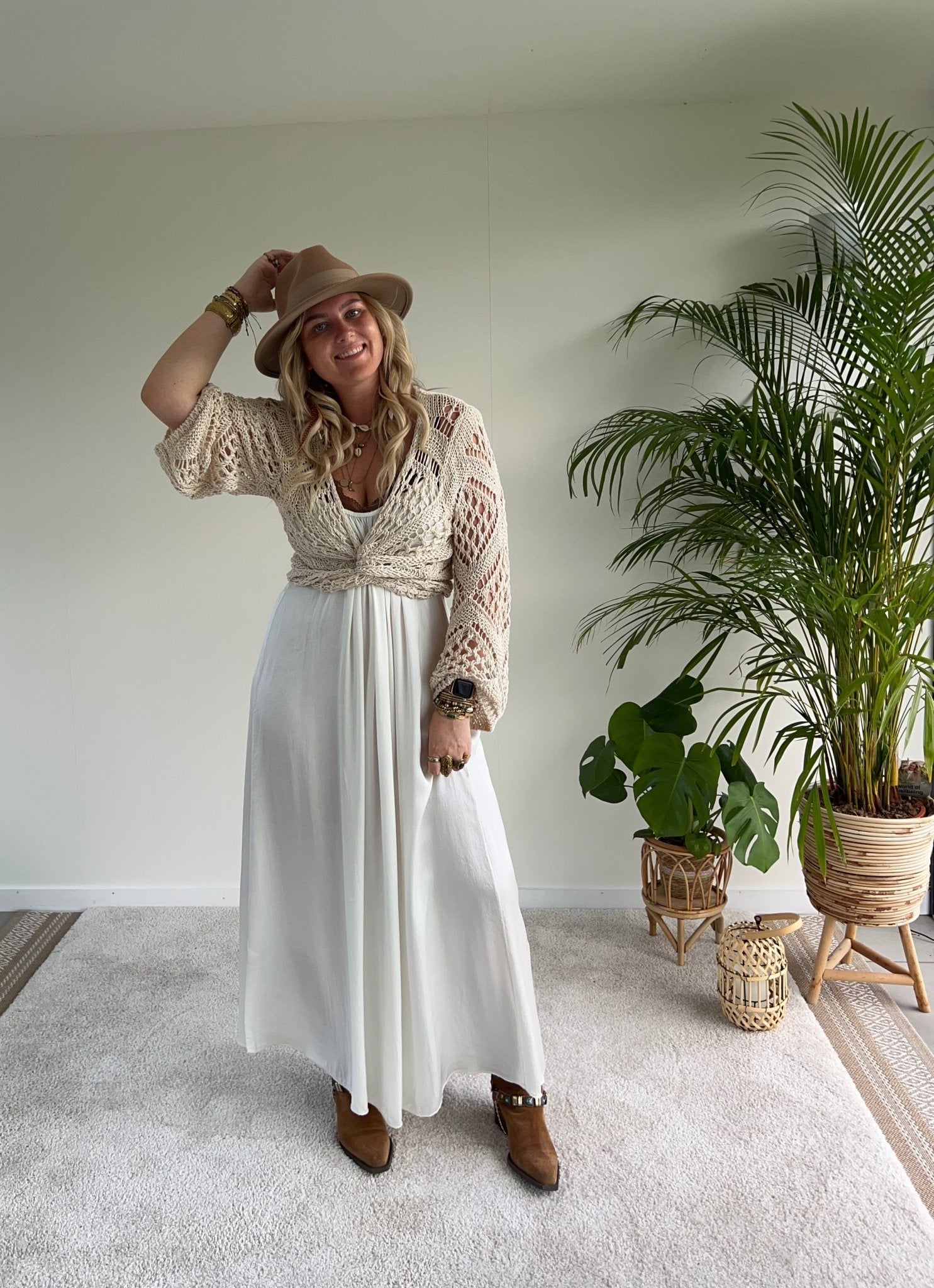 Maxi jurk Vanna - Ecru - Corazón Boutique