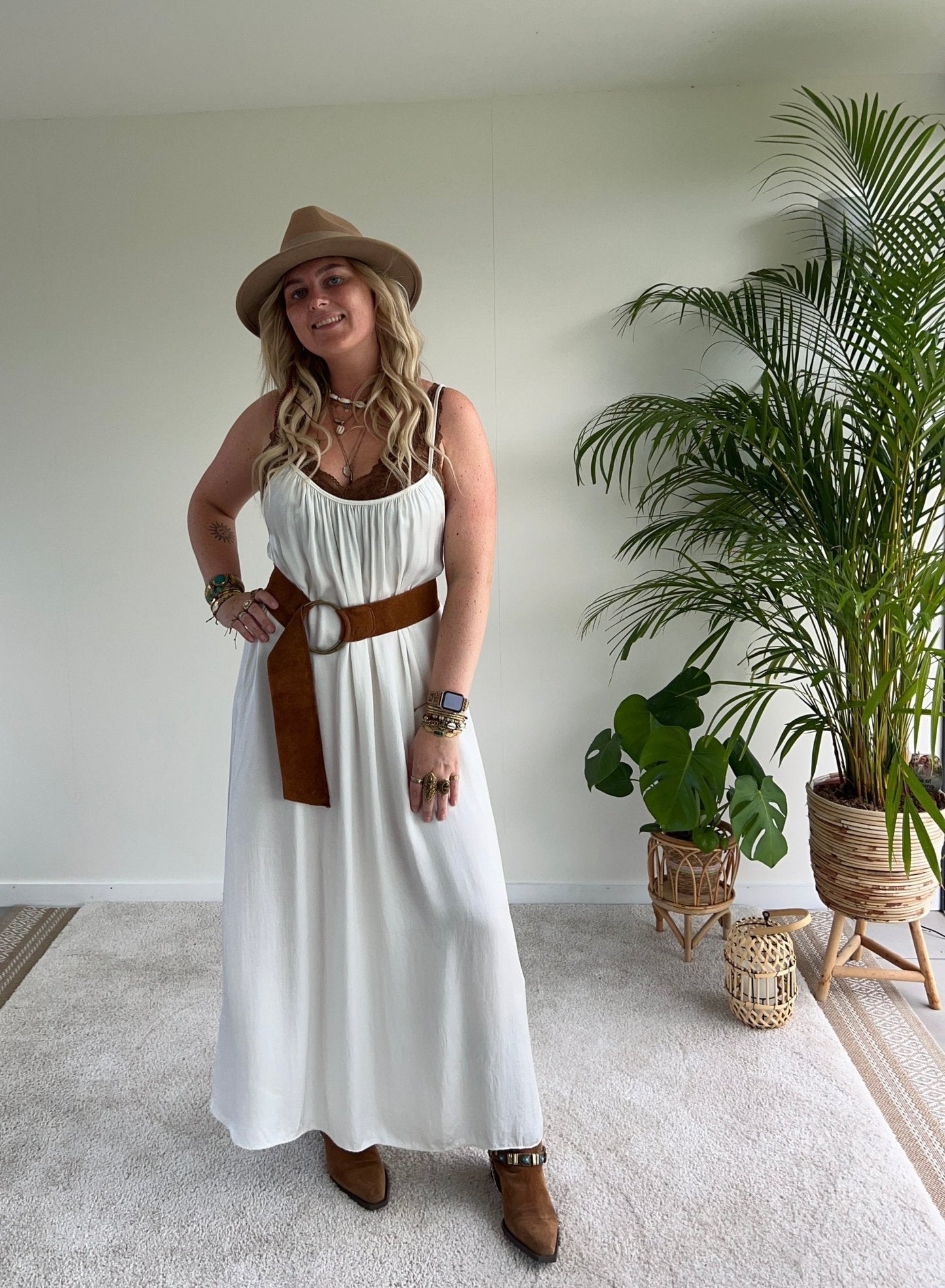 Maxi jurk Vanna - Ecru - Corazón Boutique