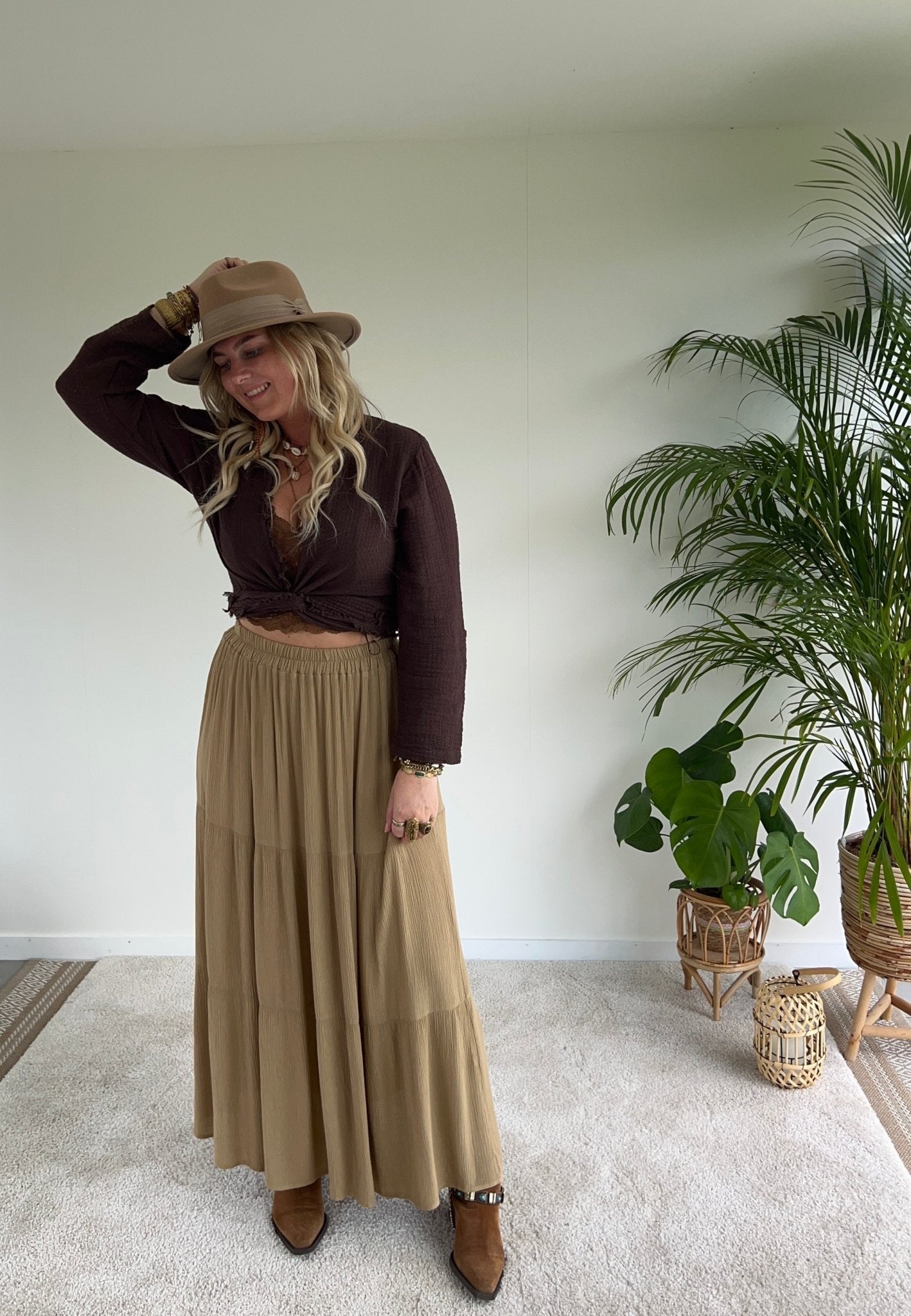 Maxi skirt Beach - Camel - Corazón Boutique