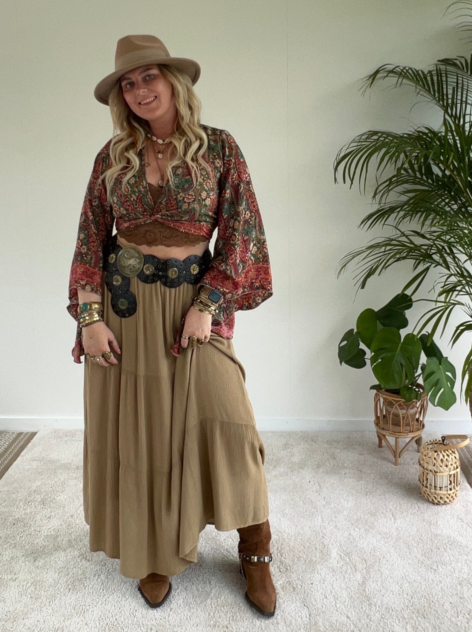 Maxi skirt Beach - Camel - Corazón Boutique