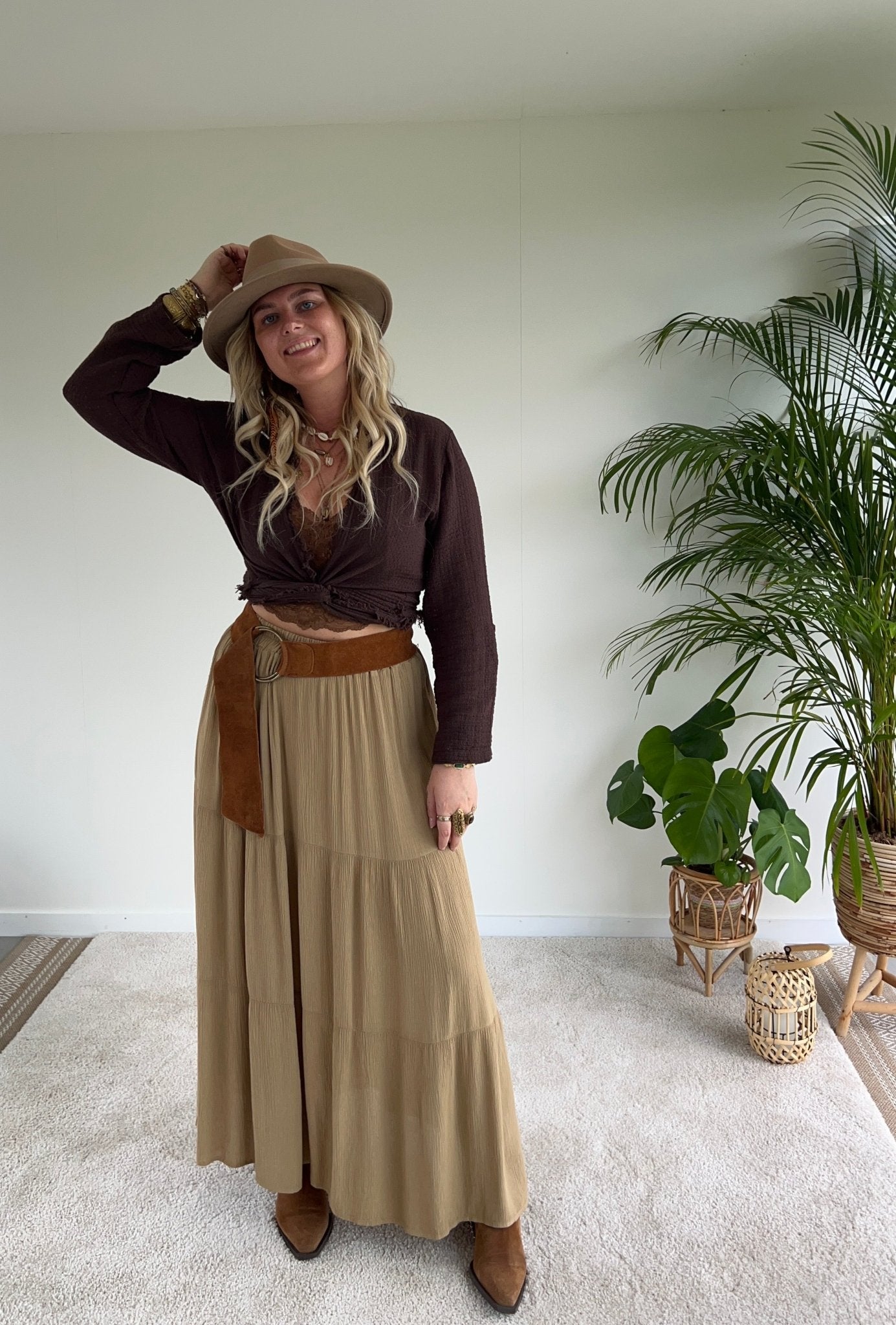 Maxi skirt Beach - Camel - Corazón Boutique