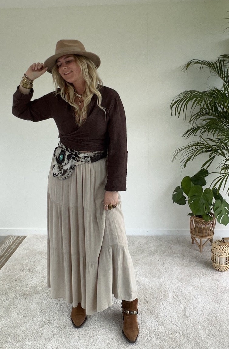 Maxi skirt Beach - Zand - Corazón Boutique