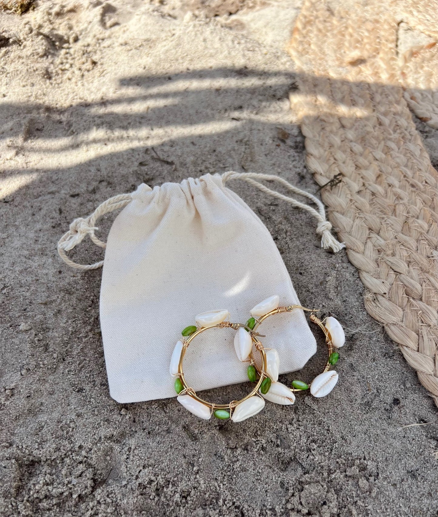 Oorbellen Shell - Groen/goud - Corazón Boutique