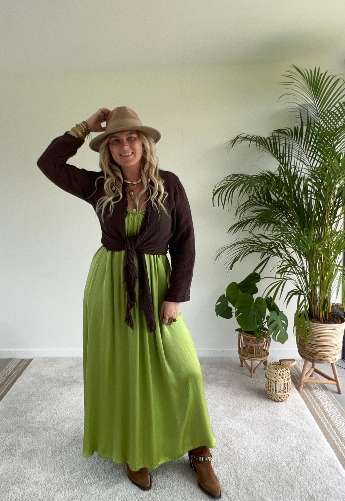 Wafel wrap top Gomera - Chocolade bruin - Corazón Boutique