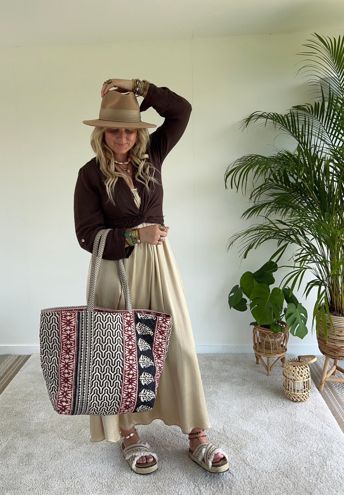 Wafel wrap top Gomera - Chocolade bruin - Corazón Boutique