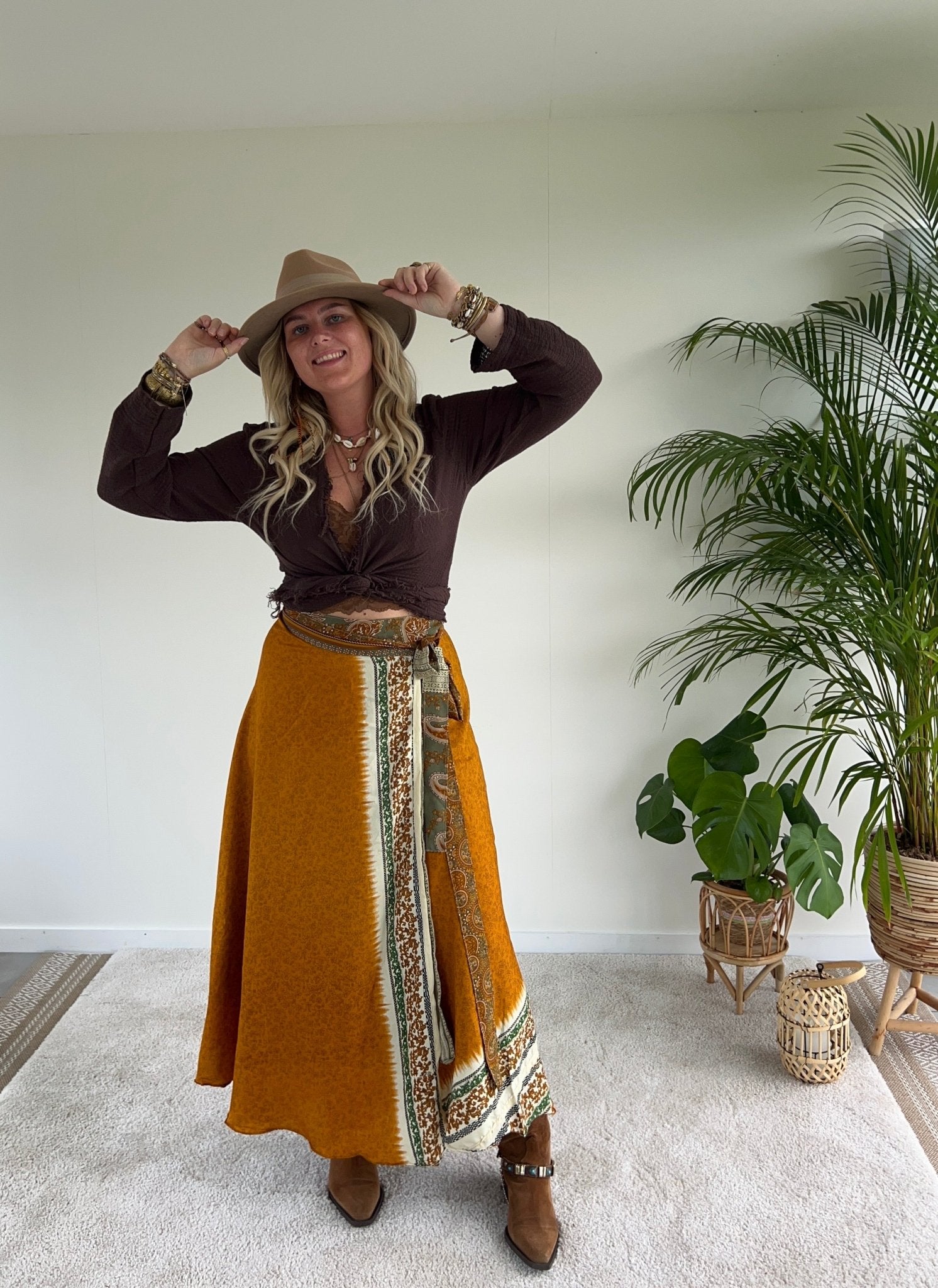 Wafel wrap top Gomera - Chocolade bruin - Corazón Boutique