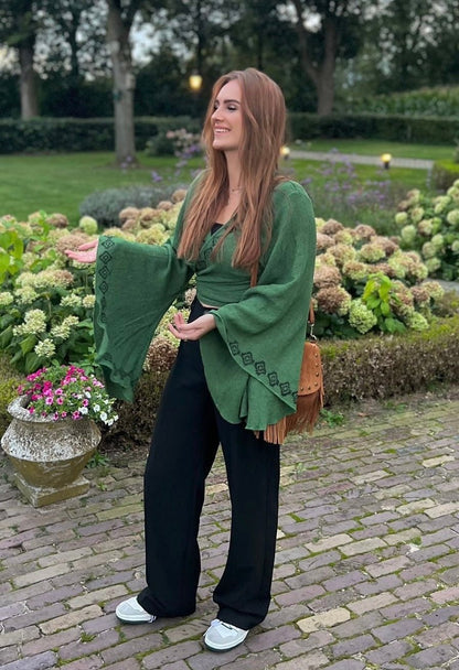 Wrap top Aztec - Midgroen - Corazón Boutique